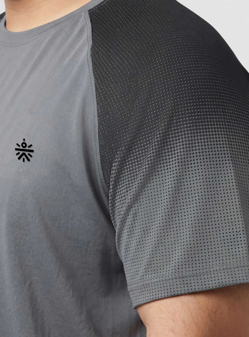 Men's Grey Power Pop Training Plus Size T-Shirt - Image 8