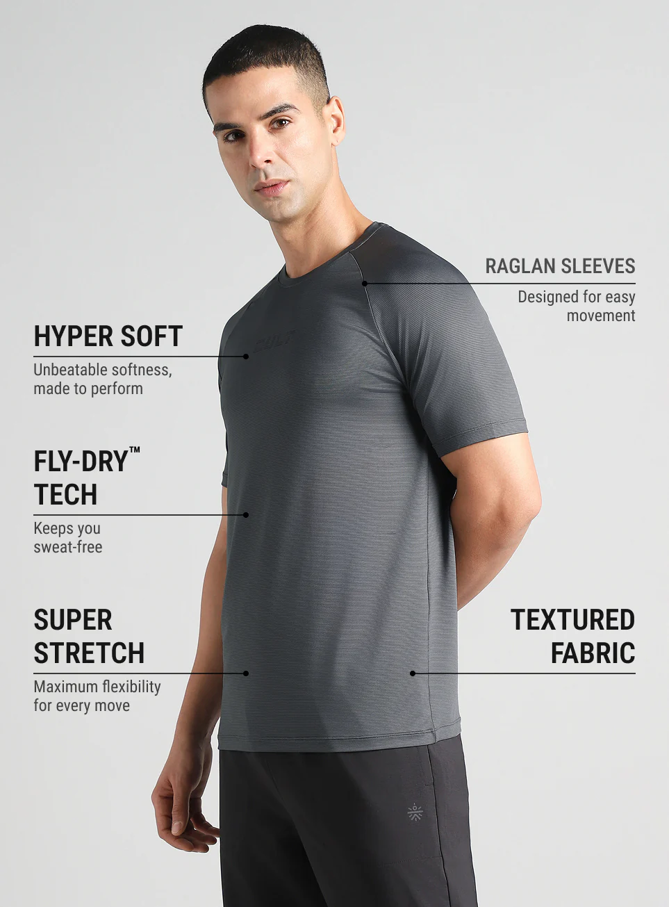 Men's Grey Ultra Man Training T-shirt - Image 5