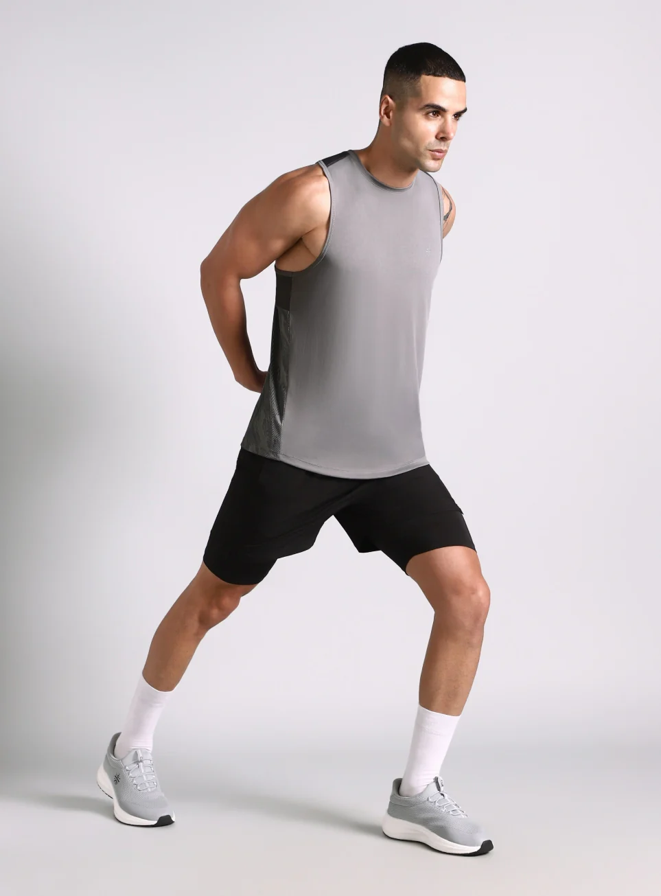 Men's Grey Urban Camo Motion Forward Running Tank - Image 3