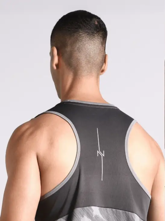 Men's Grey Urban Camo Motion Forward Running Tank - Image 8