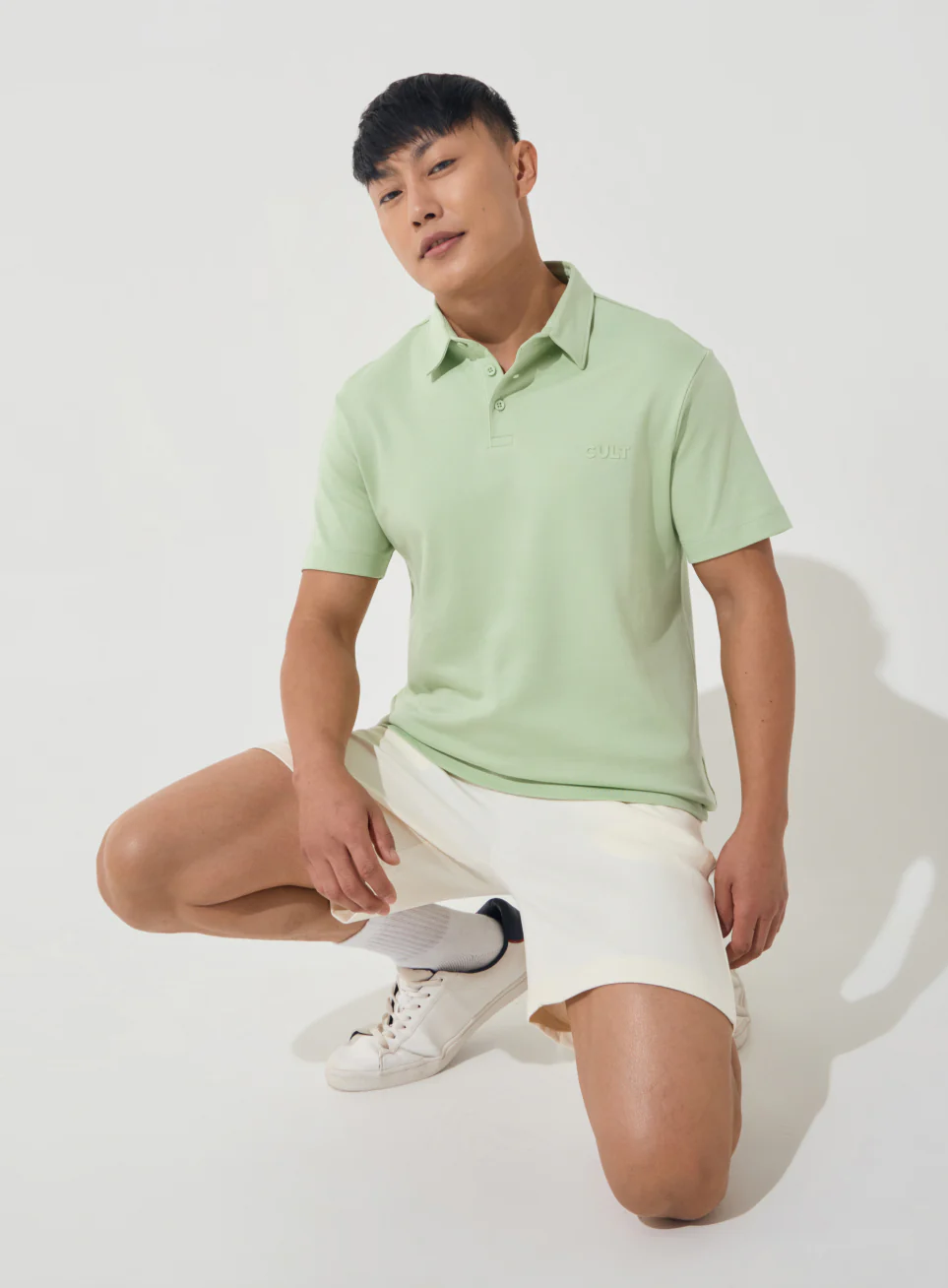 Men's Lime Everyday Luxe Cotton Polo T-shirt