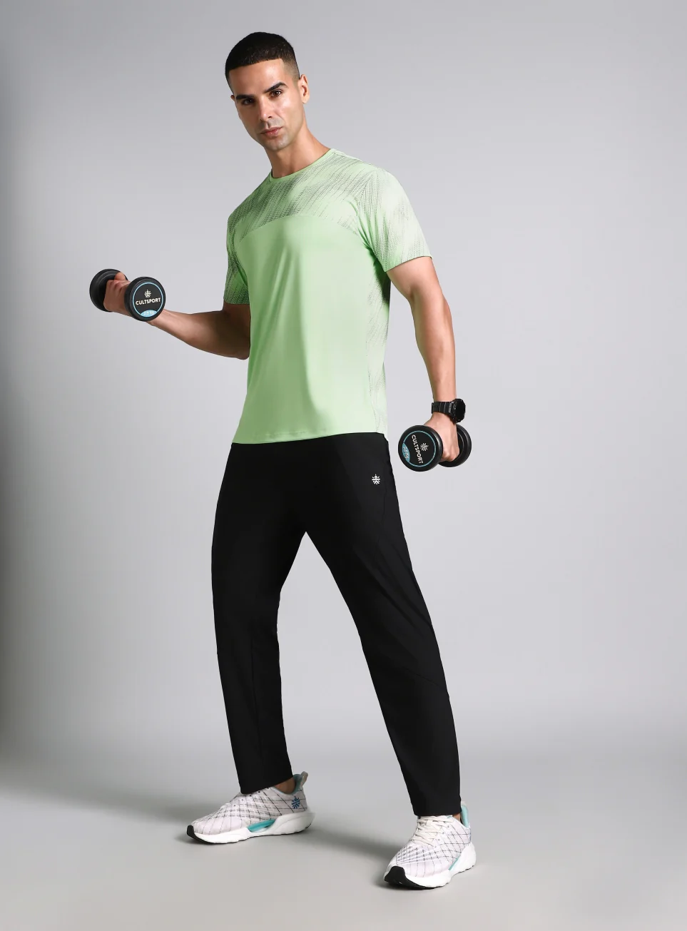 Men's Lime Urban Camo Run Pacer T-shirt - Image 3