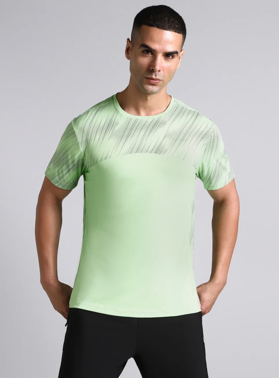 Men's Lime Urban Camo Run Pacer T-shirt - Image 4
