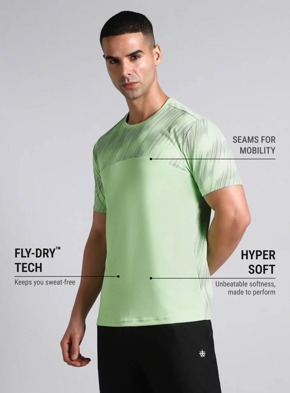 Men's Lime Urban Camo Run Pacer T-shirt - Image 5