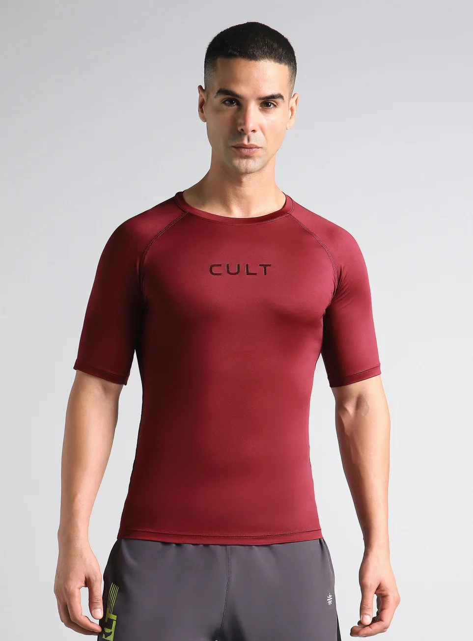 Men's Maroon Power Compression T-shirt - Image 4