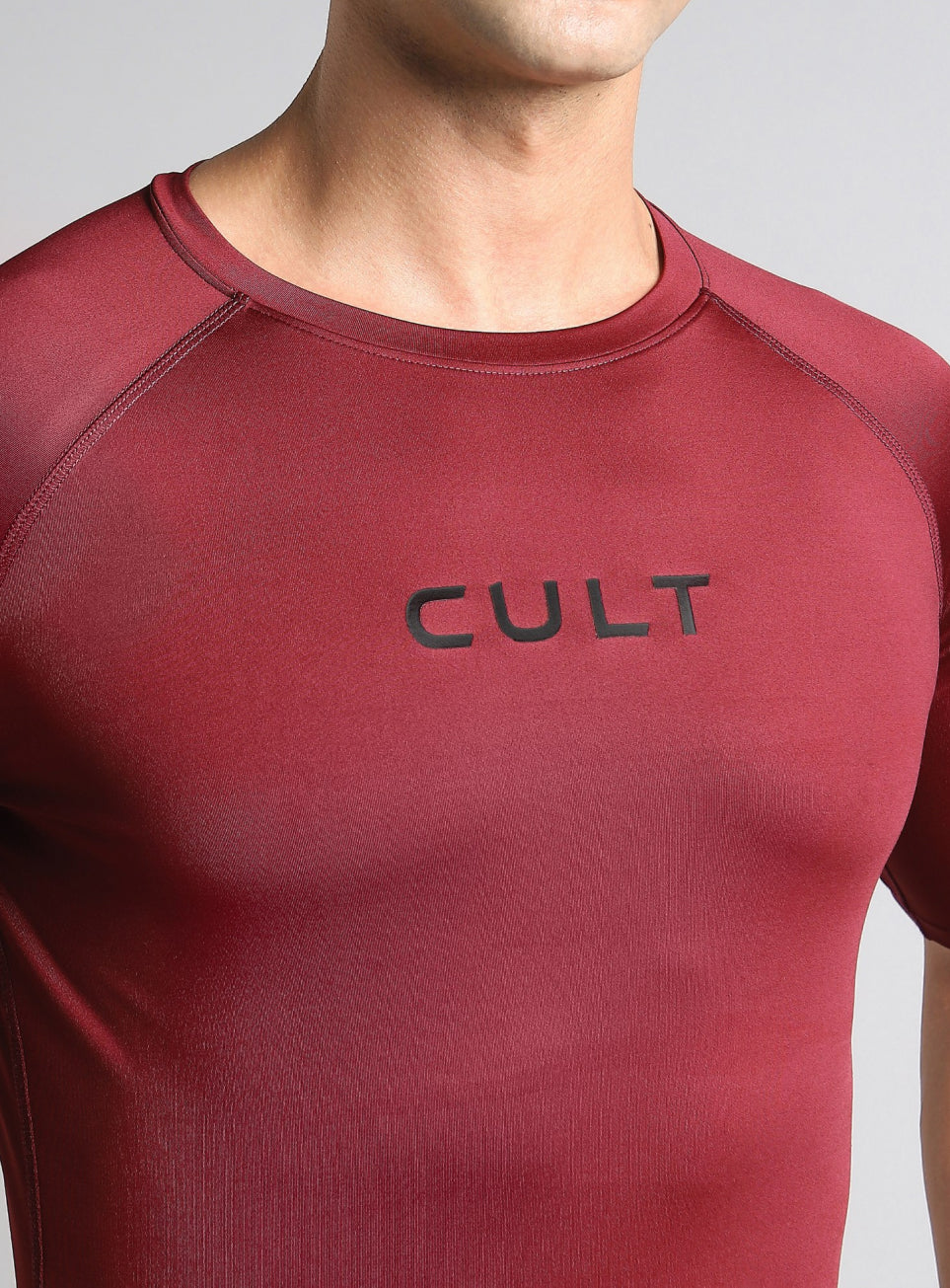 Men's Maroon Power Compression T-shirt - Image 7