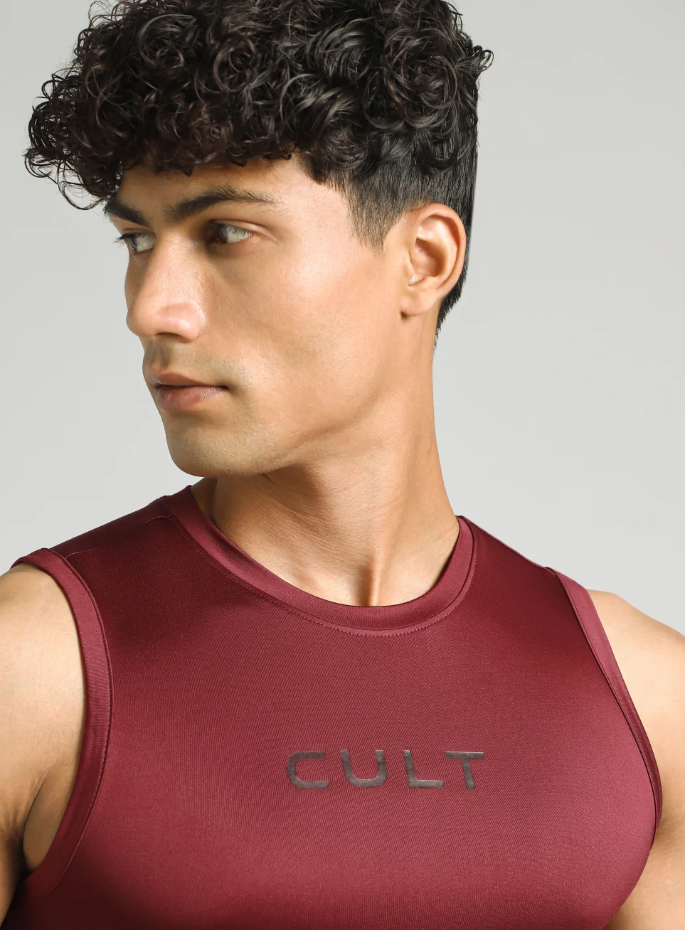 Men's Maroon Power Lifter Compression Tank - Image 7