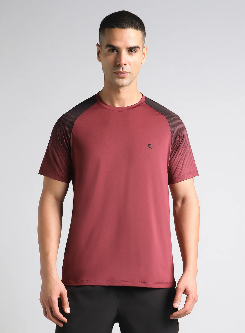 Men's Maroon Power Pop Training T-Shirt - Image 4