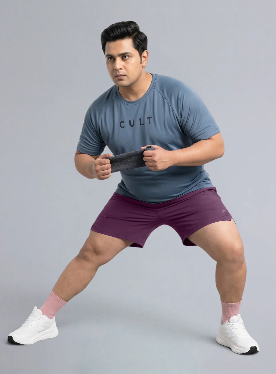 Men's Maroon Runner's Essential Plus Size Shorts - Image 2