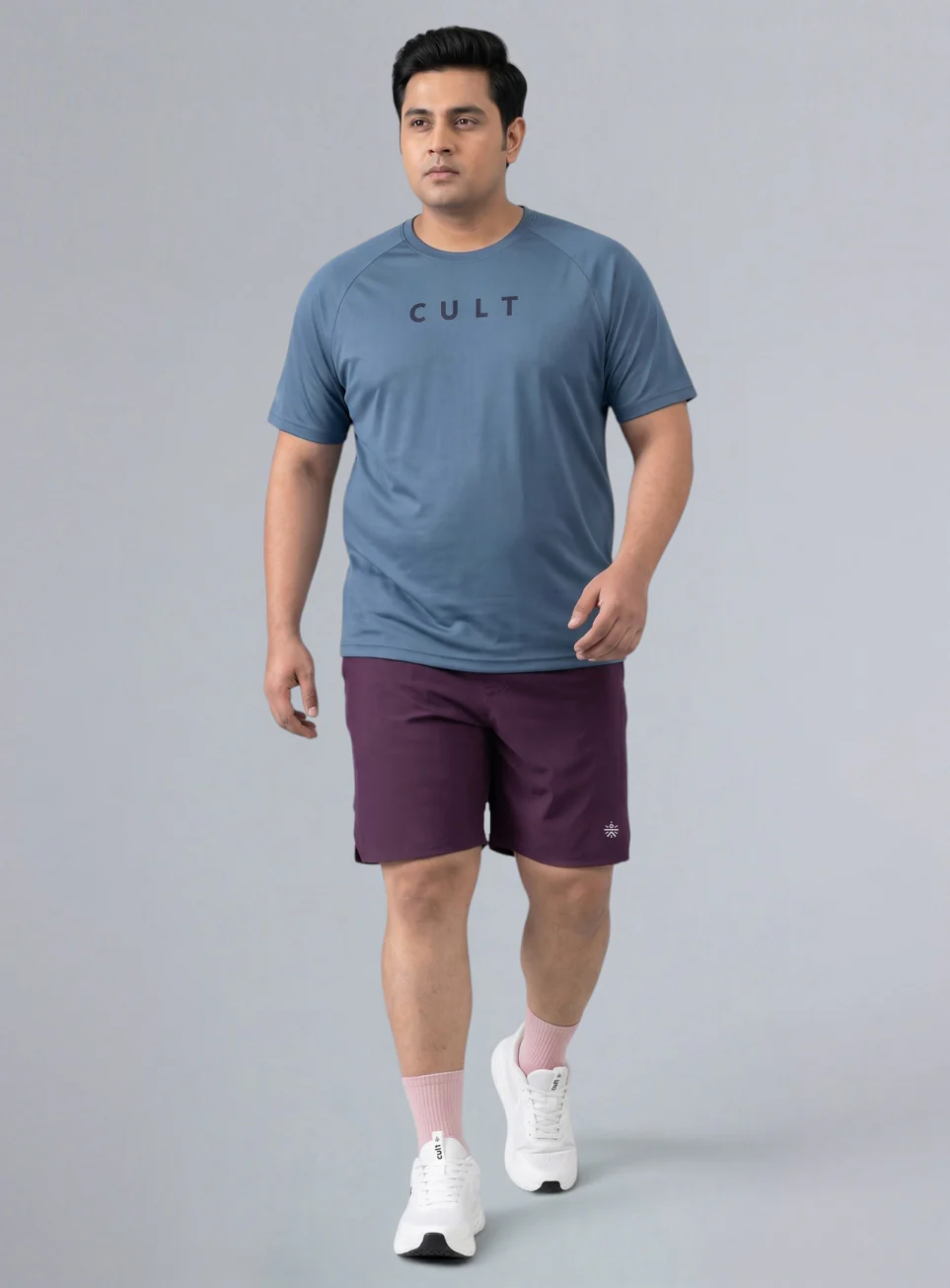 Men's Maroon Runner's Essential Plus Size Shorts - Image 3
