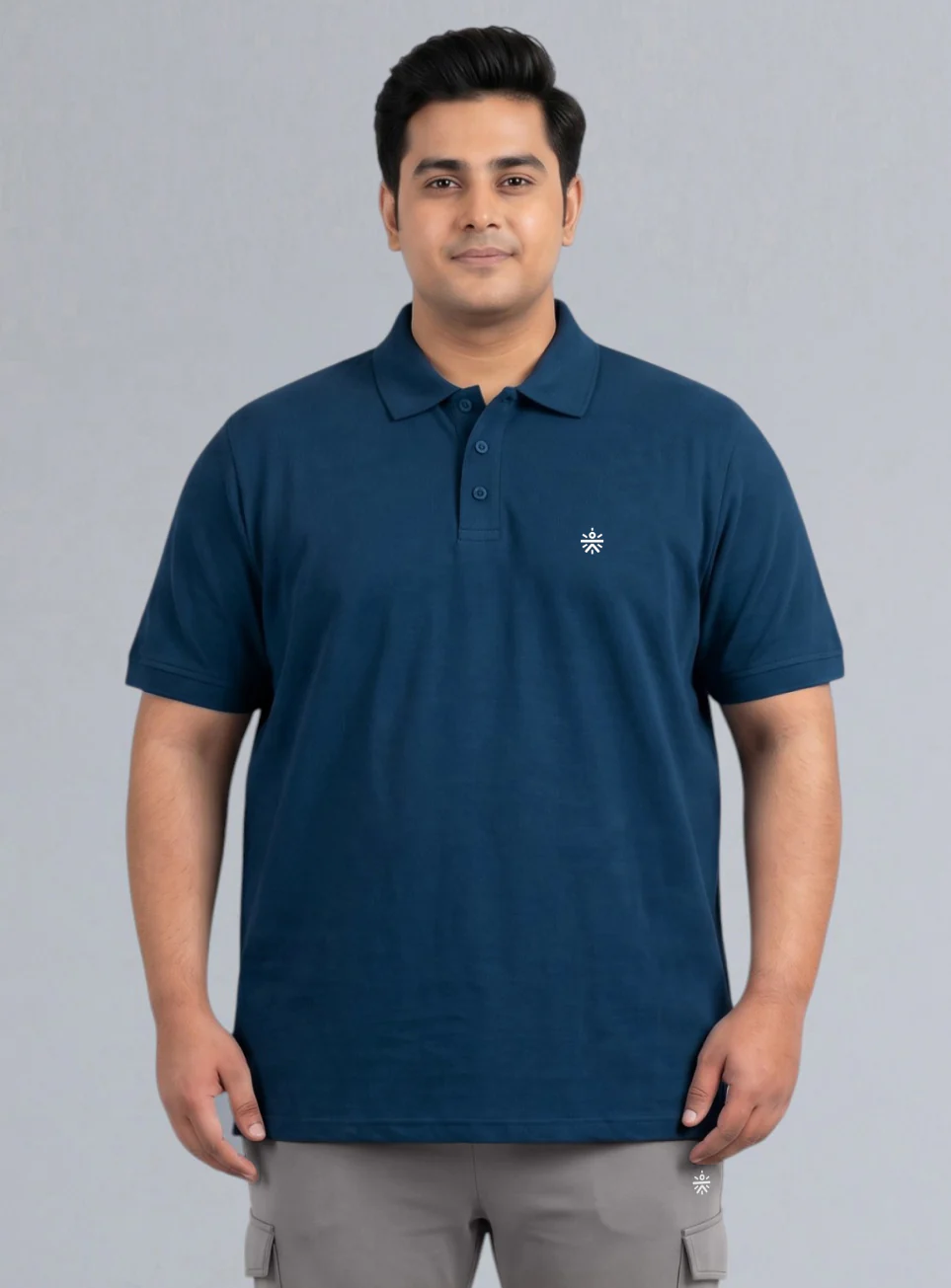 Men's Navy All Day Play Plus Size Polo T-shirt - Image 4