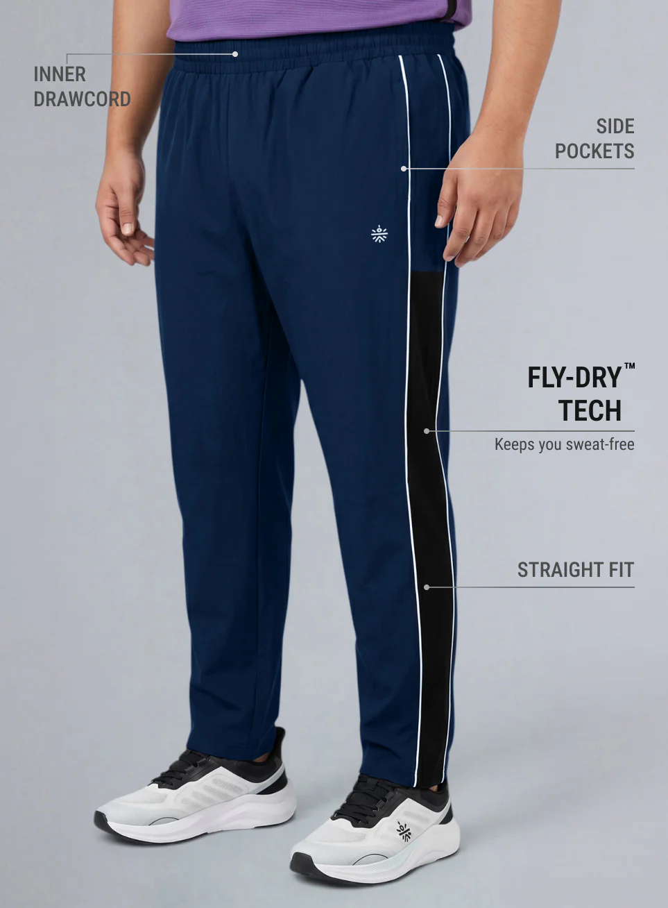 Men's Navy All Format Training Plus Size Trackpants - Image 5