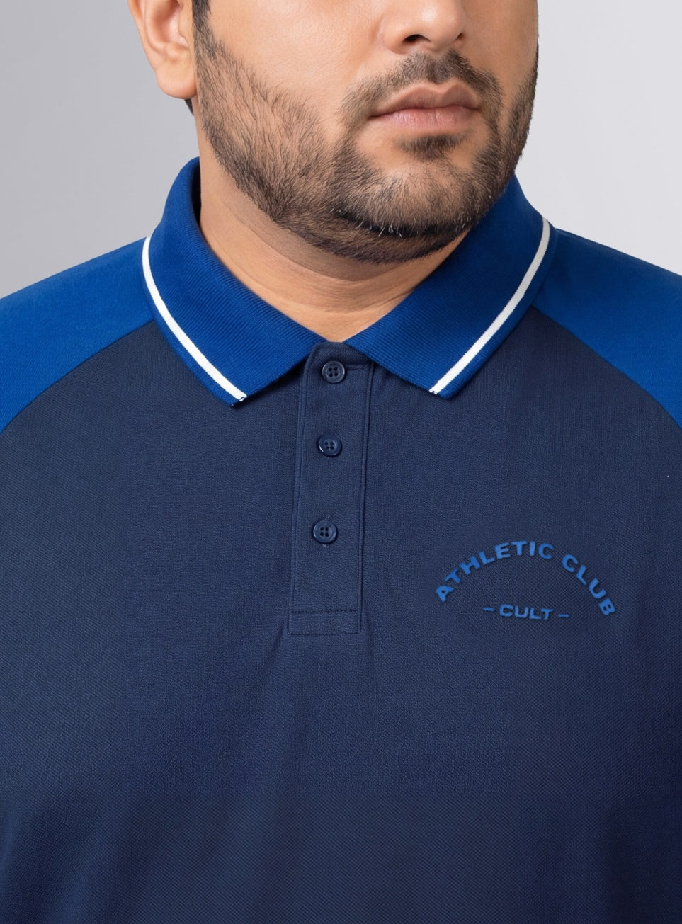 Men's Navy Athletic Club Plus Size Polo T-shirt - Image 7