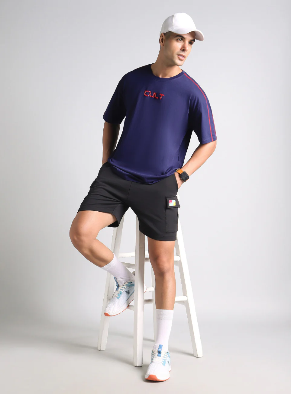Men's Navy Built Different Oversized Fit T-shirt - Image 3