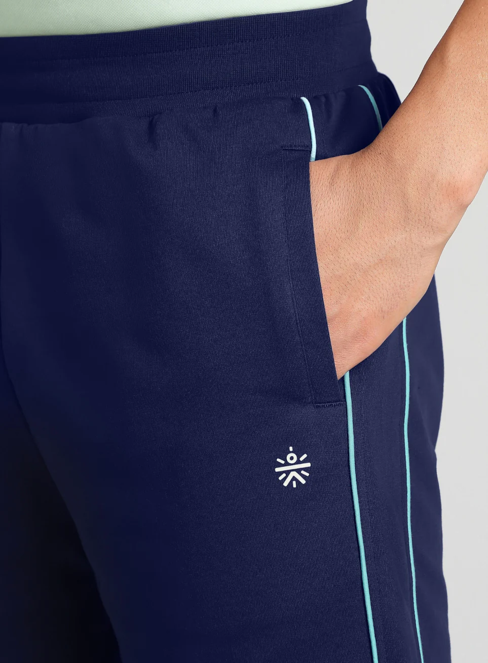 Men's Navy Edge Line Training Plus Size Shorts - Image 7