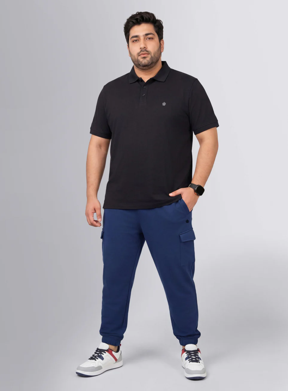 Men's Navy Move All Day Plus Size Cargo Joggers - Image 2