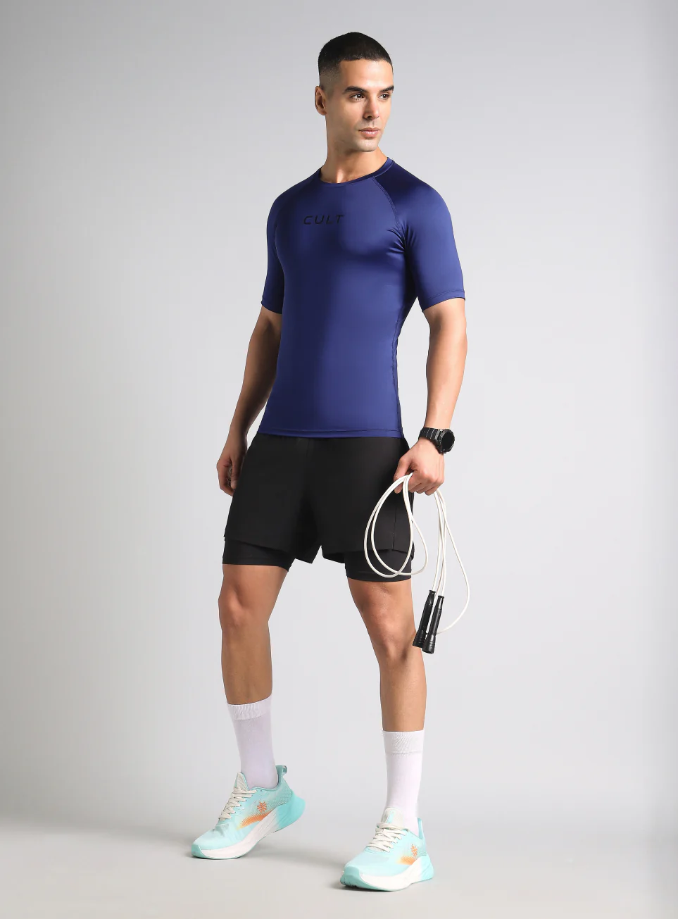 Men's Navy Power Compression T-shirt - Image 3