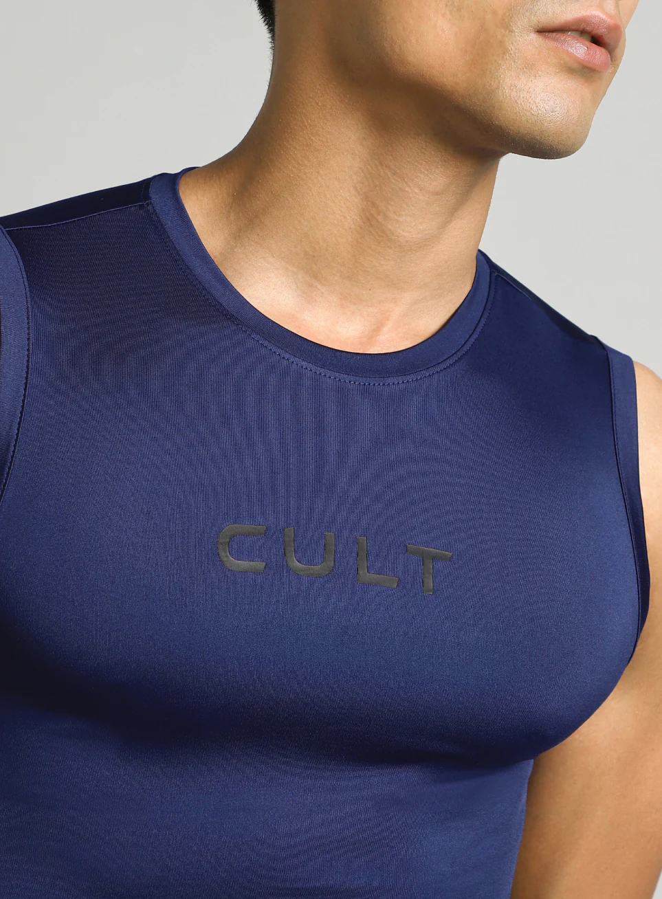 Men's Navy Power Lifter Compression Tank - Image 7