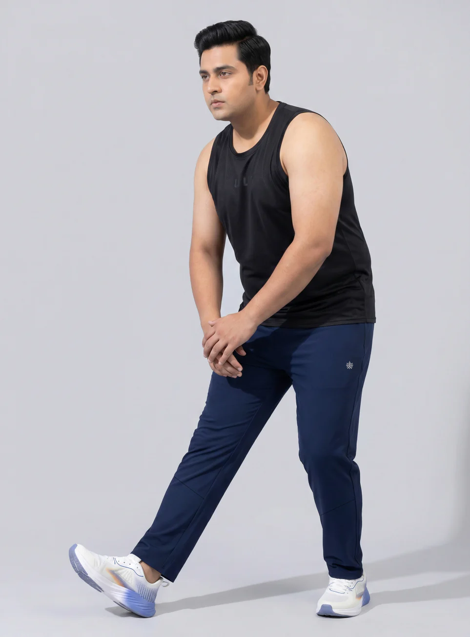 Men's Navy Runner's Essential Plus Size Trackpants - Image 2