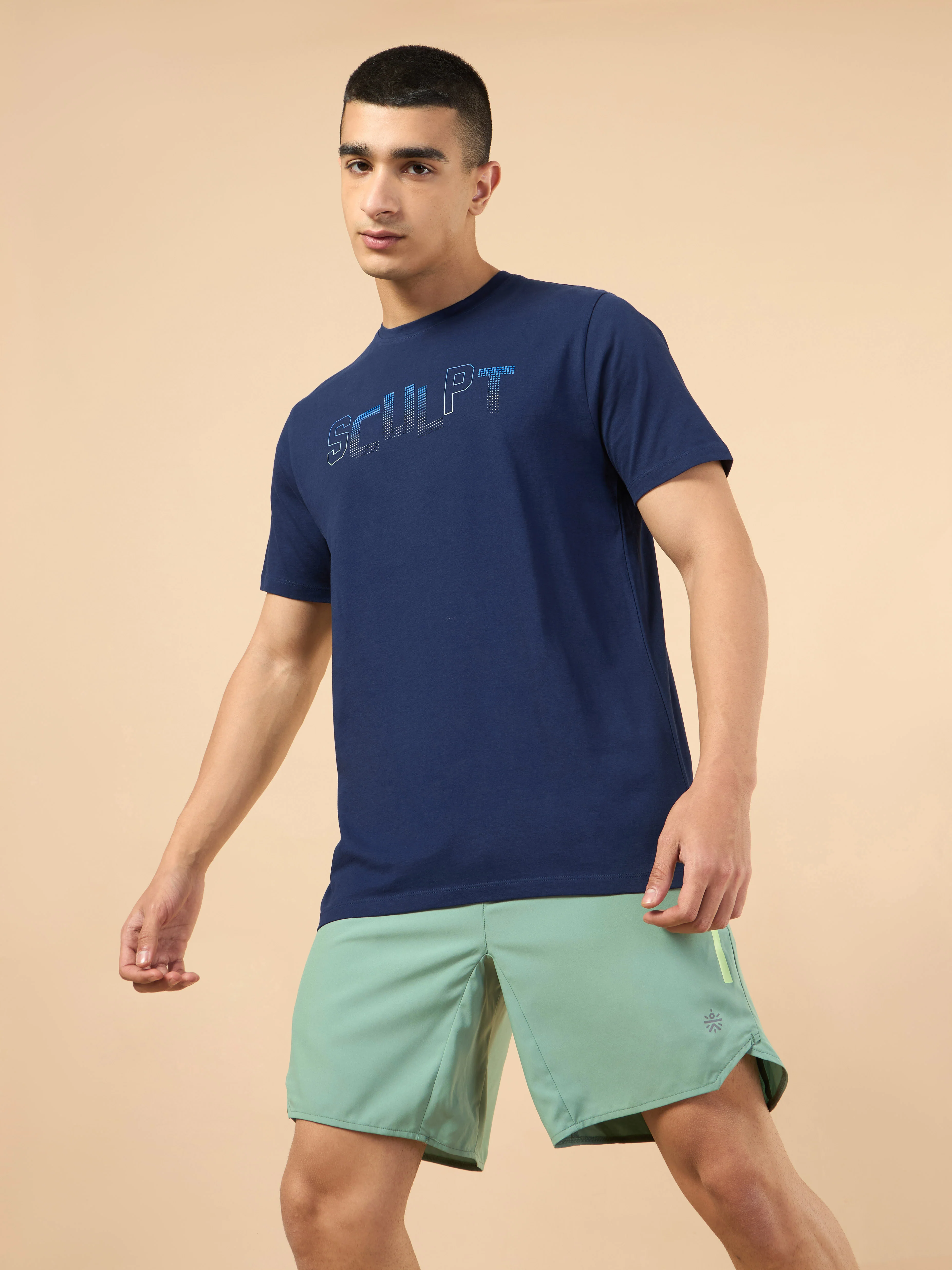 Men's Navy Sculpt Graphic T-shirt - Image 2