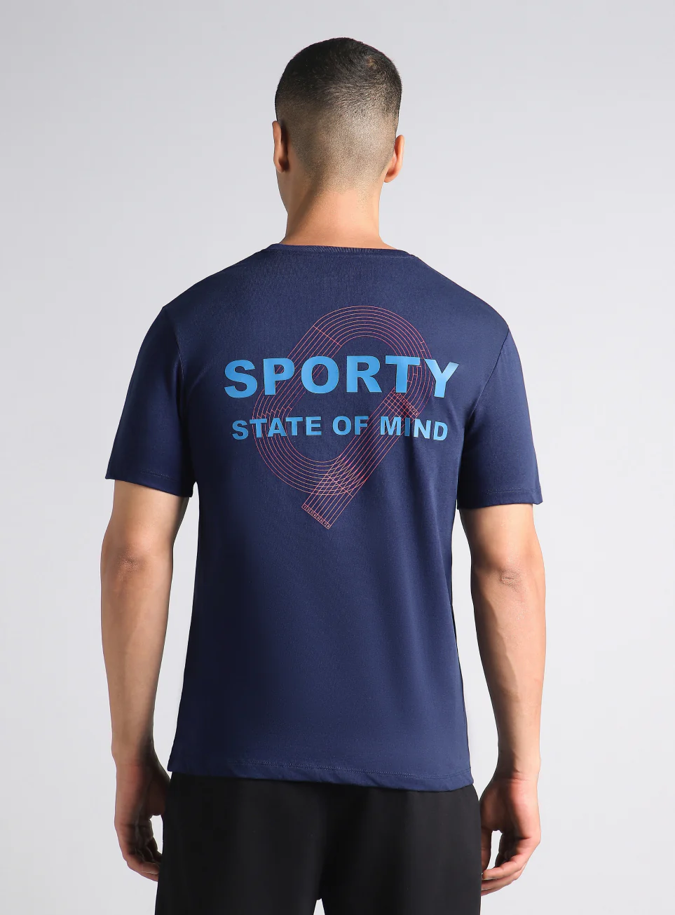 Men's Navy Sporty Racertrack T-Shirt - Image 6