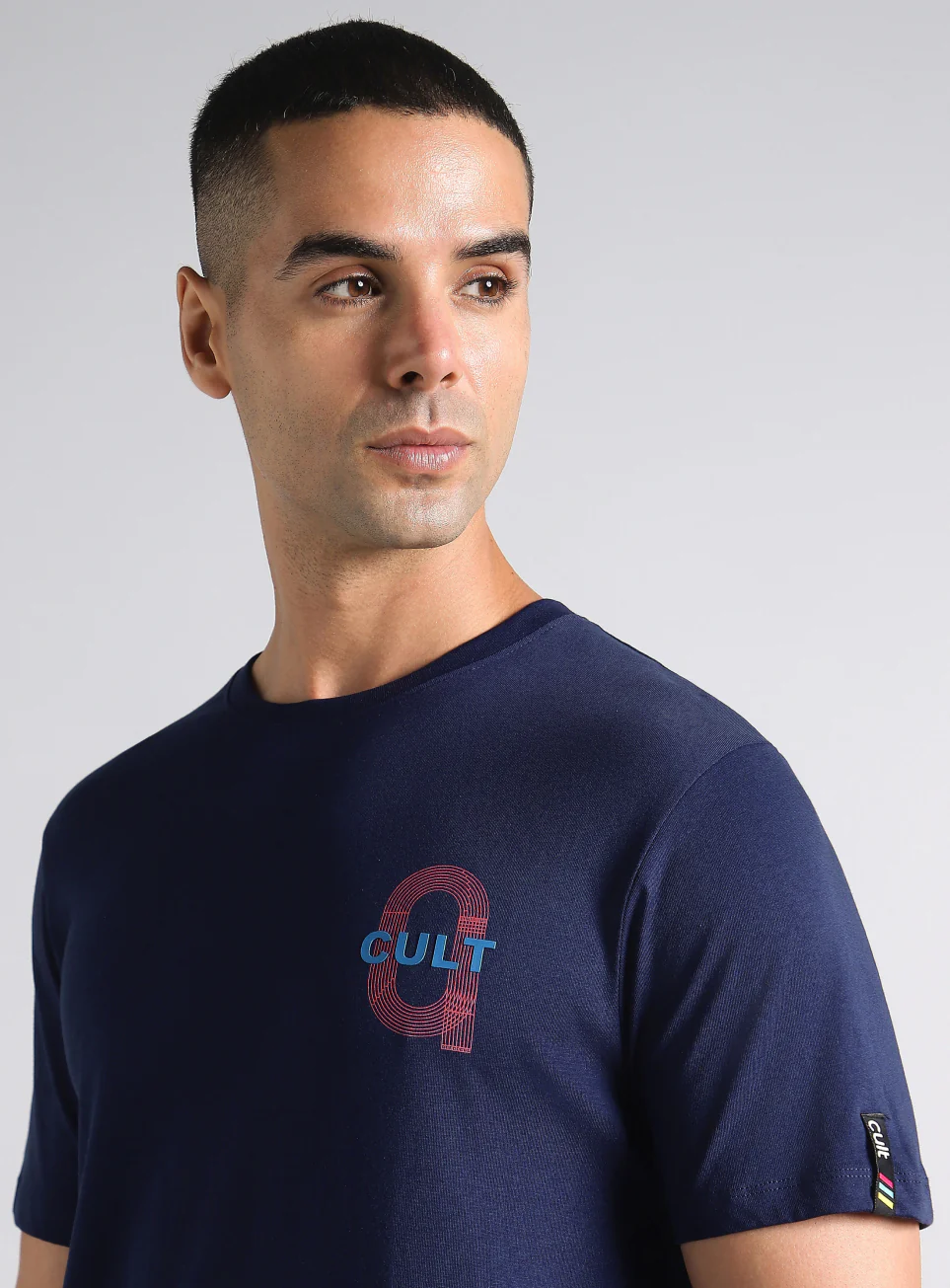 Men's Navy Sporty Racertrack T-Shirt - Image 7
