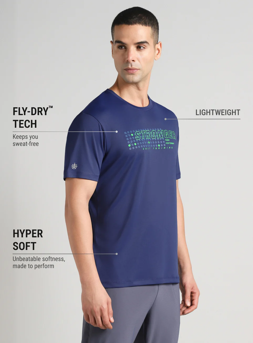 Men's Navy Train Stronger T-shirt - Image 5