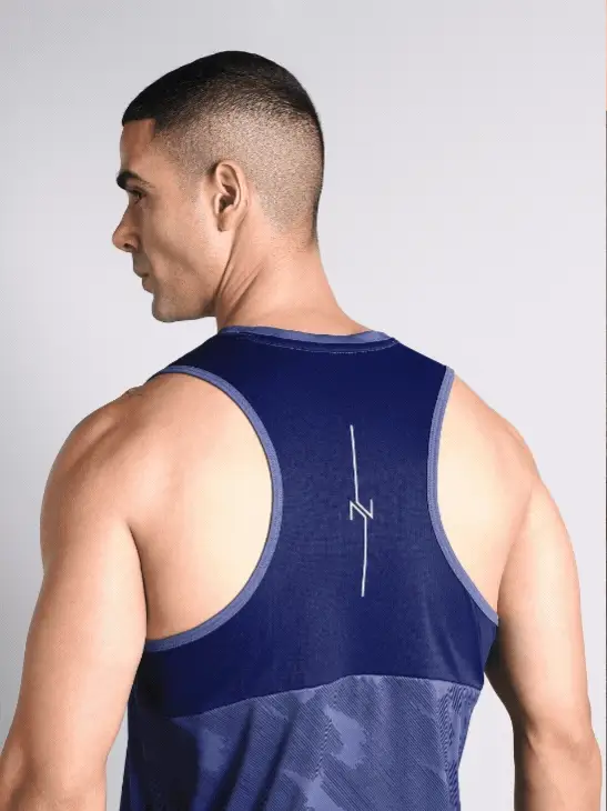 Men's Navy Urban Camo Motion Forward Running Tank - Image 9