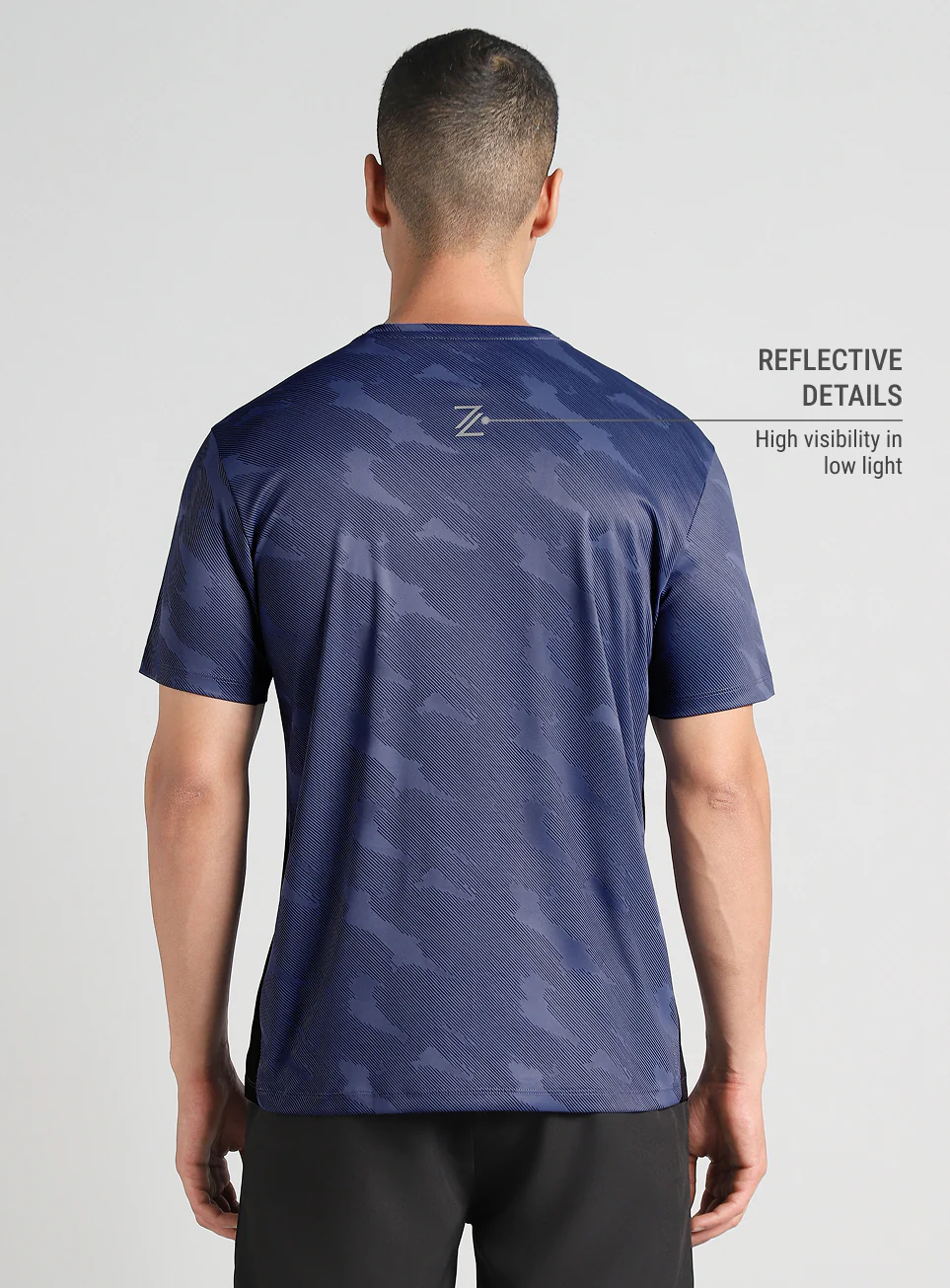 Men's Navy Urban Camo Running T-shirt - Image 6