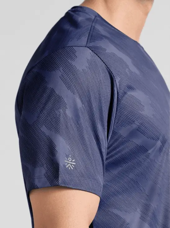 Men's Navy Urban Camo Running T-shirt - Image 7