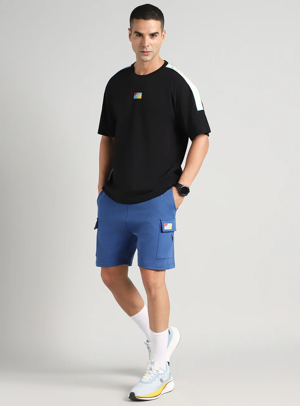 Men's Neon Black Fun and Play Sporty Oversized Fit T-shirt - Image 2