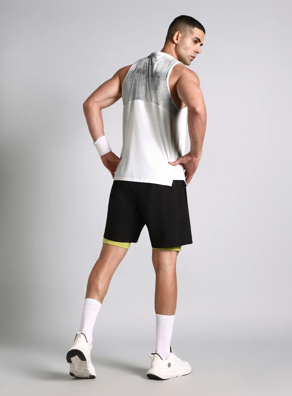 Men's Off White Training Muscle Tank - Image 3