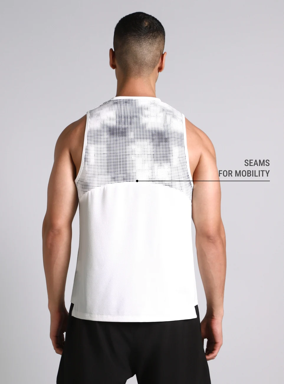Men's Off White Training Muscle Tank - Image 6