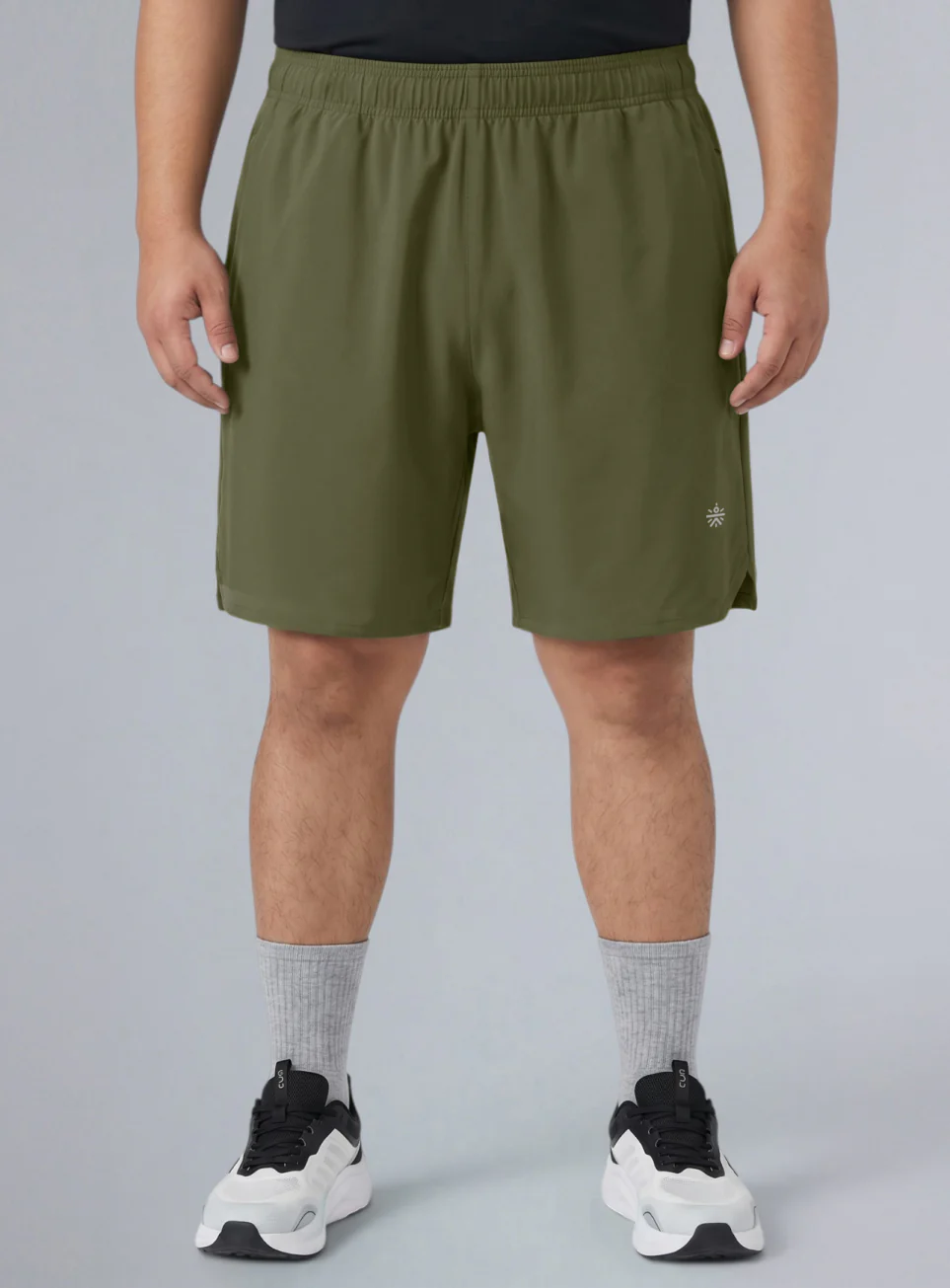 Men's Olive Runner's Essential Plus Size Shorts - Image 4
