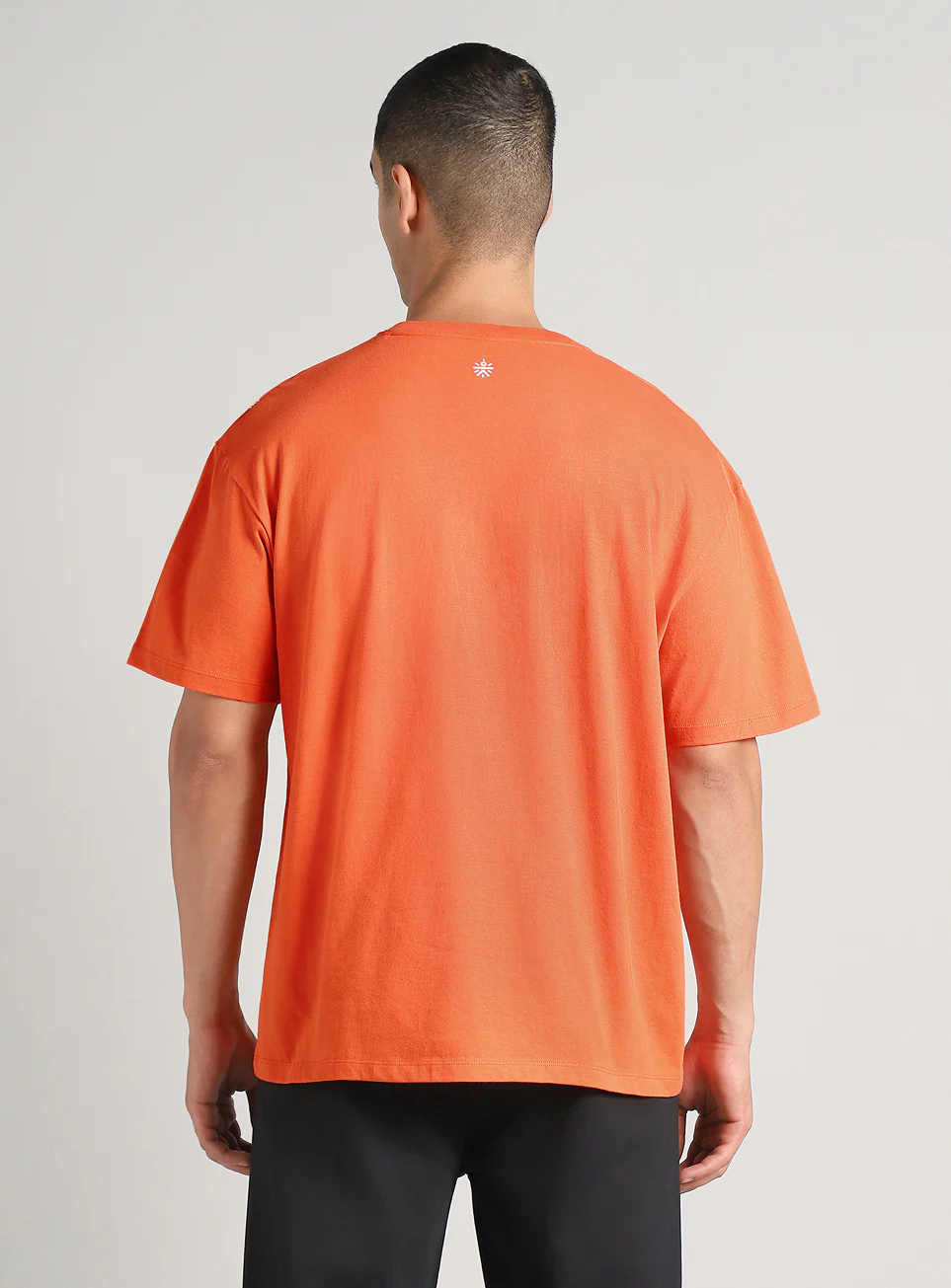 Men's Orange Basketball Imprint Relaxed Fit T-shirt - Image 6