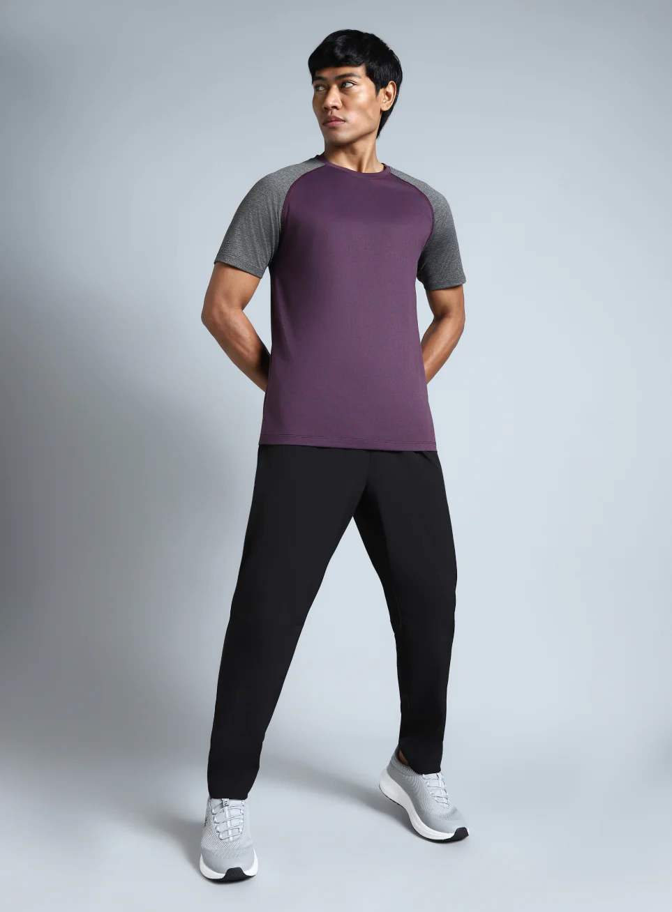 Men's Purple Colourblocked COMFORtech T-shirt - Image 2