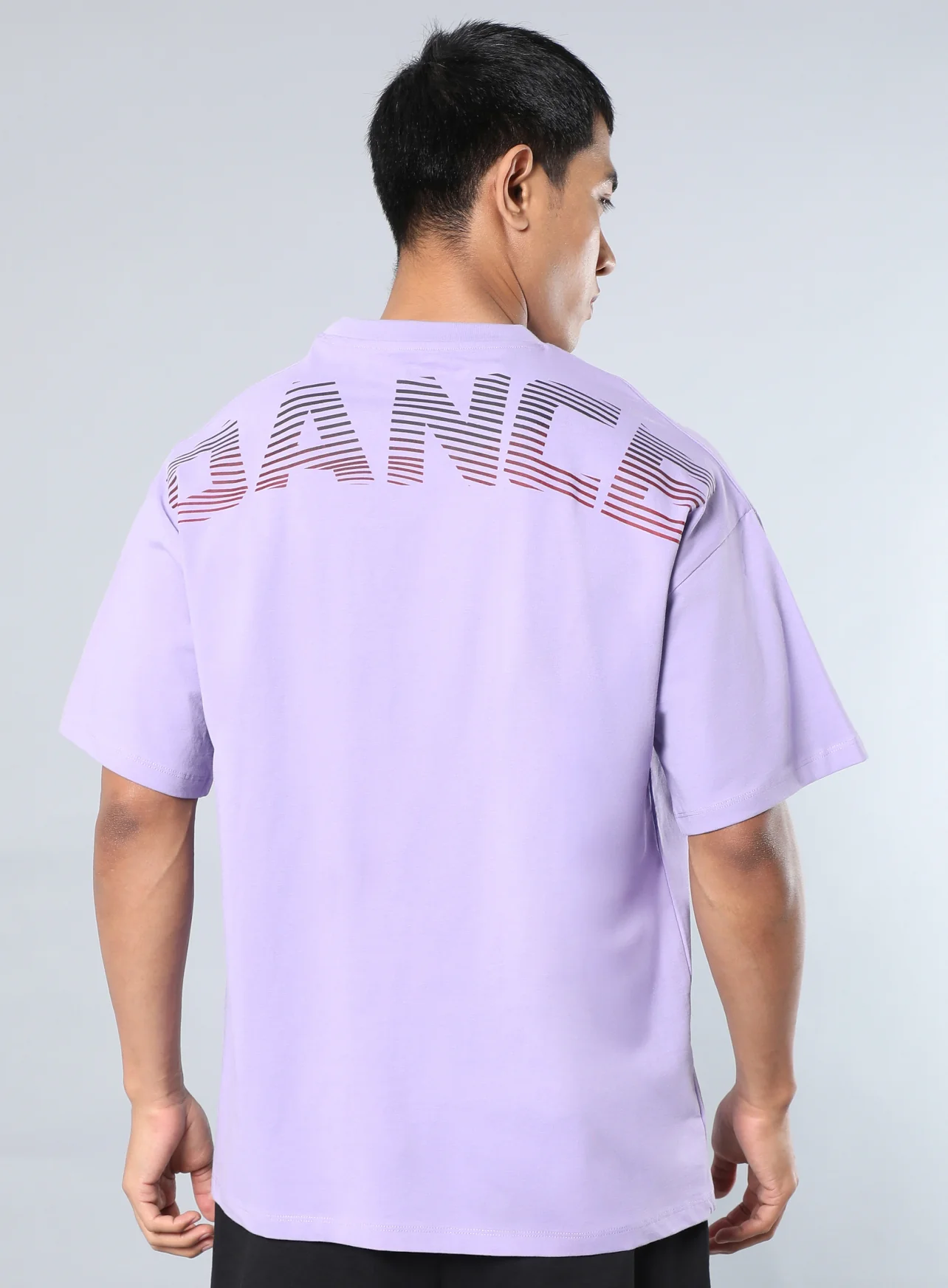 Men's Purple Dance Back Print Oversized fit T-shirt - Image 6