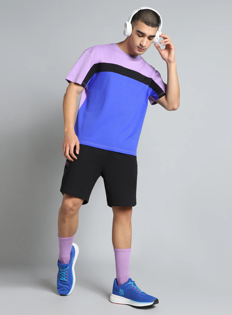 Men's Purple Dance off Colourblock T-shirt - Image 2