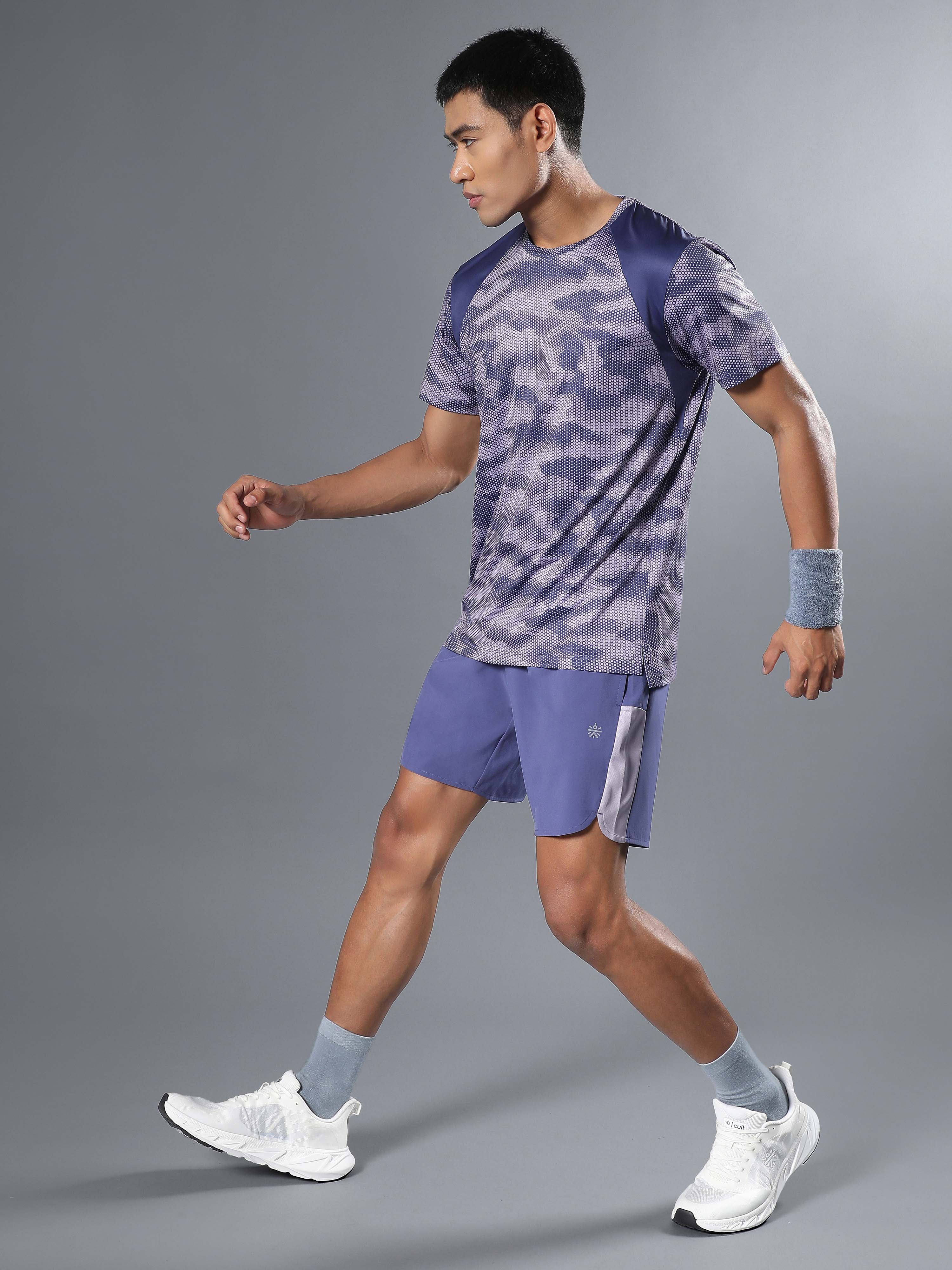 Men's Purple Pace Up Runner's Shorts - Image 2