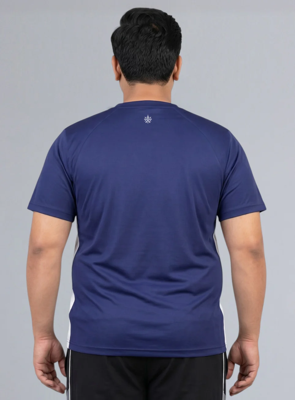 Men's Purple Panelled Performance Plus Size T-shirt - Image 6