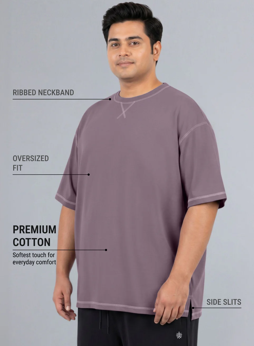Men's Purple Play Day Plus Size Oversized Fit T-shirt - Image 5