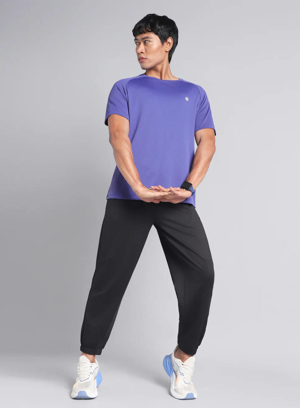 Men's Purple Training Essential Recycled Poly T-shirt - Image 2