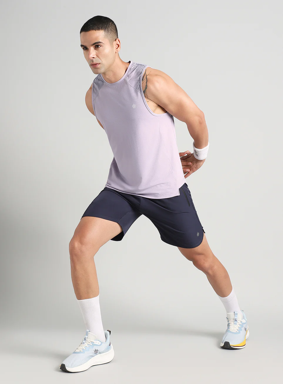 Men's Purple Training Muscle Tank - Image 2