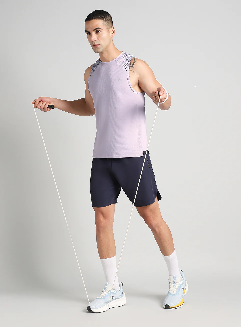 Men's Purple Training Muscle Tank - Image 3