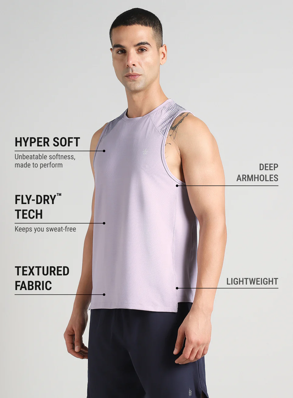 Men's Purple Training Muscle Tank - Image 5