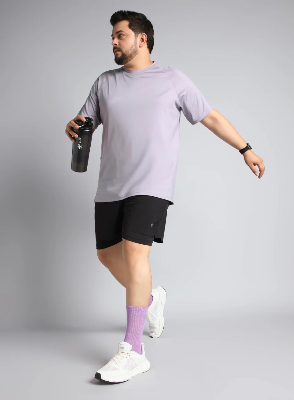Men's Purple Ultimate Running Plus Size regular fit T-shirt - Image 2