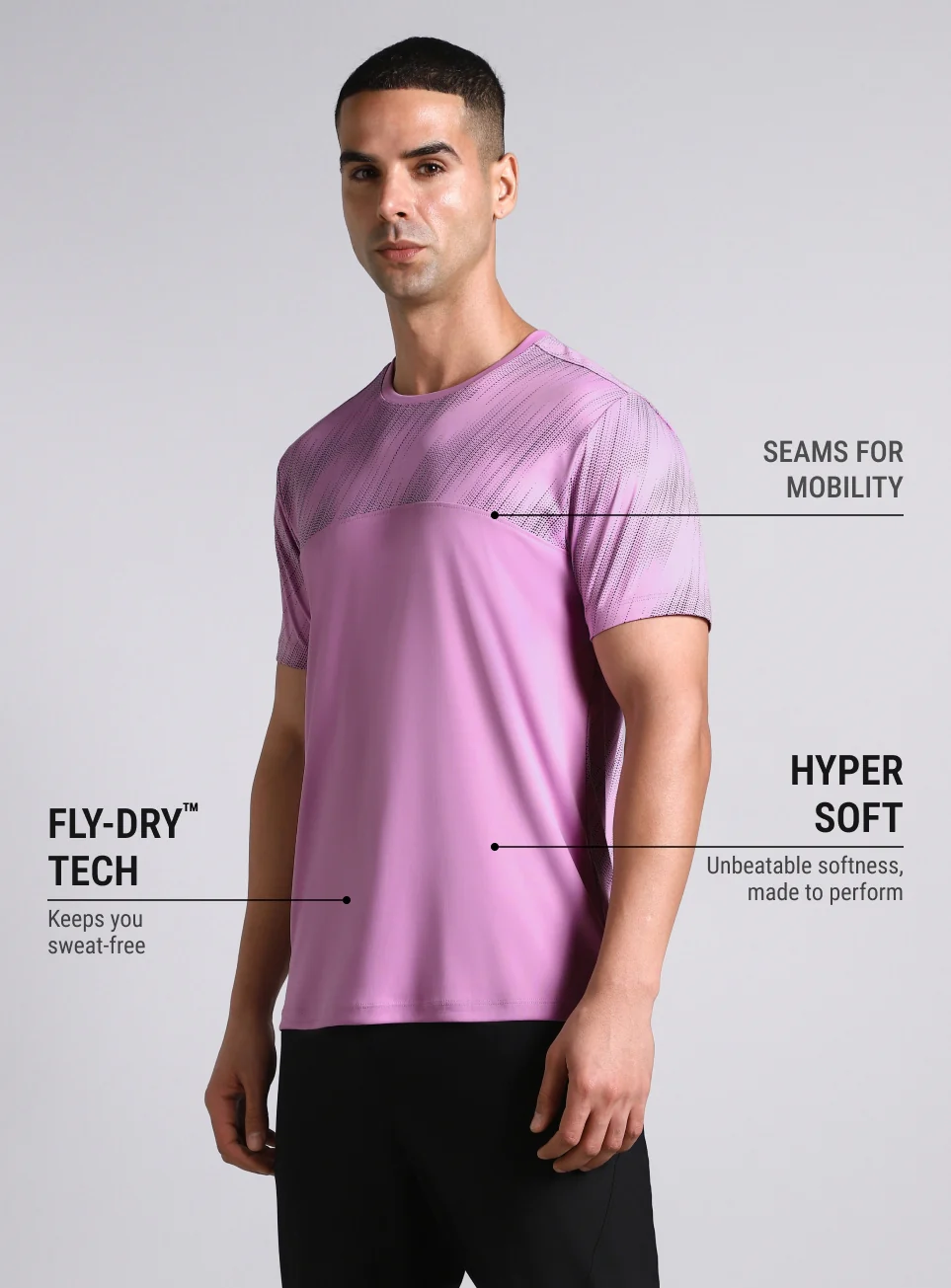 Men's Purple Urban Camo Run Pacer T-shirt - Image 5