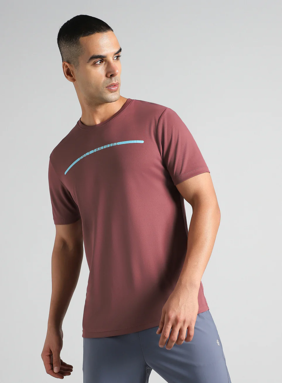 Men's Red Sculpted Print Training T-shirt