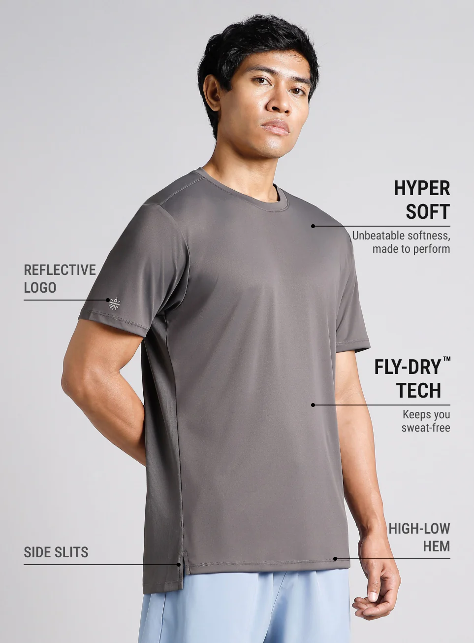 Men's Runner's Dark Grey Essential T-shirt - Image 5