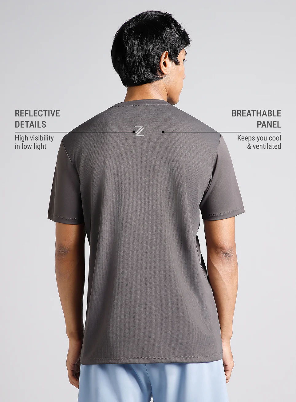 Men's Runner's Dark Grey Essential T-shirt - Image 6